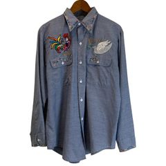 70s Richman Brothers 手刺繍 シャンブレーシャツ コットン - メルカリ