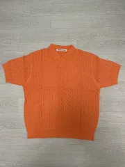 (新品) Bottega Veneta ボッテガヴェネタ 編み込み 半袖 カラーニット オレンジ freeサイズのサムネイル