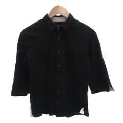 コムサメン COMME CA MEN ポロシャツ M 黒 ブラック 七分袖 無地 レギュラーカラー /TL ■ECF005のサムネイル
