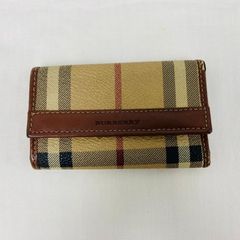 良品】Burberry キーケース 4連 ノバチェック キャンバス レザ（7085