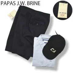 【新品】 イタリア製 パパス PAPAS J.W. BRINE ジェイダブリューブライン ストレート ハーフ チノトラウザー ショートパンツ ショーツ 短パン 50 ネイビー 無地 トラッド メンズのサムネイル