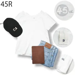 【上質】 日本製 45R 半袖 Tシャツ カットソー クルーネック 綿100％ 3 ナチュラル シンプル 無地 アメカジ ストリート ホワイト メンズ レディース ユニセックス 男女兼用のサムネイル