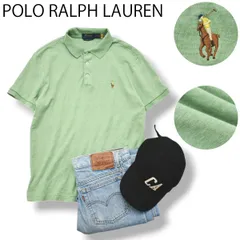 【人気】 ラルフローレン POLO RALPH LAUREN 半袖 ポロシャツ 綿100％ ポニー 刺繍ロゴ M ライト グリーン トラッド アメカジ ストリート カジュアル メンズ
