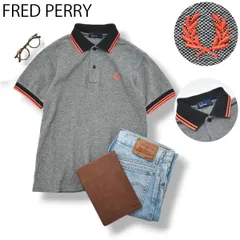 【人気】 フレッドペリー FRED PERRY 半袖 ポロシャツ 鹿の子 月桂樹 刺繍ロゴ 2本線 S グレー トラッド ビジカジ クールビズ カジュアル メンズ 男性用