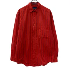 80s Levi's 長袖 ストライプシャツ L レッド リーバイス ボタン 80年代 胸ポケット ストライプ柄 シンプル 春物 a805-6696のサムネイル