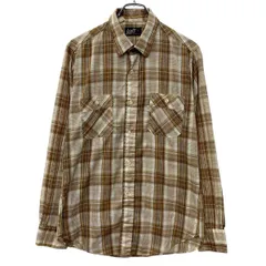 80s～ Levi's 長袖 チェックシャツ L ブラウン マルチカラー リーバイス ボタン 80年代～ 胸ポケット チェック柄 春物 a805-6697