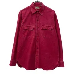90s USA製 L.L.Bean 長袖 フランネルシャツ XL レッド エルエルビーン ボタン 胸ポケット 90年代 シャモアクロス 春秋物 a805-6705のサムネイル