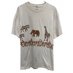 ~00s Hanes 半袖 プリントTシャツ XL アイボリー ヘインズ プルオーバー ~00年代 アニマルプリント カットソー 夏物 a805-6720のサムネイル