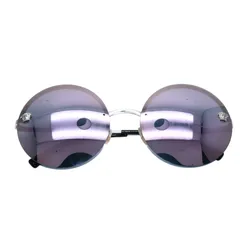 VERSACE ヴェルサーチ ラウンド サングラス アイウェア 2176 1000/5R サイズ59□18 135 メデューサ ピンク シルバー 美品 中古 4a002987のサムネイル