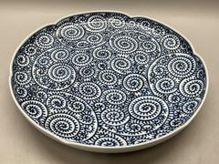 有田焼】しん窯 青花 染付 祥瑞文様 大皿 2皿セット 裏印「青」 24cm