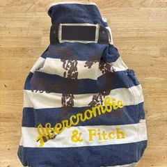 アバクロンビー&フィッチ Abercrombie&Fitch リュック バックパック バッグ 鞄 ボーダー柄 キャンバス地 ネイビー ホワイト ロゴ刺繍 92 ダメージ加工 ヴィンテージ風 アメカジ カジュアル メンズ レディース ユニセックス 大容量のサムネイル