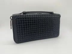 【真贋保証】クリスチャンルブタン M PANETTONE SPIKES XL 3175209 CM53 長財布 カーフレザー スパイクスタッズ クラッチ ブラックのサムネイル