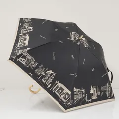 折りたたみ日傘 DAKS ダックス USED品 晴雨兼用 イラスト 女性 建物 ロンドン おしゃれ 木製手元 50cm FA9648のサムネイル