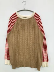 RCWB ニット/セーター XL ベージュ ニット ボーダー柄 ミドル丈 長袖 クルーネック(丸首) レディースのサムネイル