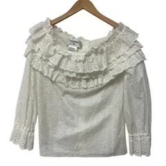 CHANEL/シャネル/01P/レースブラウス/パンチング/オフショルダー/36/P1768V09989/訳アリ/レディース/RS1446のサムネイル