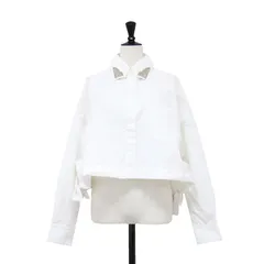 TOGA PULLA トーガ プルラ シャツ ホワイト 白 サイズ:36(S) | 25春夏 メタル カラー シャツ / METAL COLLAR SHIRT クロップド丈 長袖 コットン | トップス ブラウス | 日本製【レディース】【中古】のサムネイル