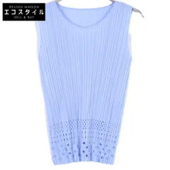 PLEATS PLEASE　プリーツプリーズ　PP83-JK771 18AW ライトブルー カットワーク ノースリーブ　3のサムネイル