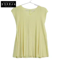 PLEATS PLEASE　プリーツプリーズ　21SS PP11-JK203 イエロー ノースリーブ Vネック カットソー　3のサムネイル