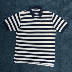 極美品】ポロラルフローレン ニットポロシャツ ネイビー M - メルカリ