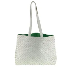 BOTTEGAVENETA ボッテガヴェネタ ザ スロット イントレチャート トートバッグ トートバッグ 592881 メンズ レザー スウェード ホワイト グリーン 中古のサムネイル