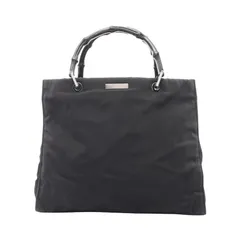 グッチ GUCCI トートバッグ バンブー 002 1010 ブラック ナイロン バンブー トートバッグ レディース Used B