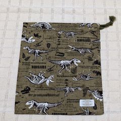巾着☆恐竜☆ダイナソー☆巾着袋☆2枚セット☆セリア☆デニム生地