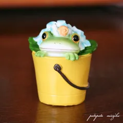 コポー Copeau オブジェ 置物 紫陽花バケツとカエル アジサイ 紫陽花