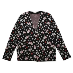 極美品 SAINT LAURENT サンローラン SS16 ハート カーディガン エディー期 423198 コットン ハート ブラック ホワイト レッド サイズ M 中古 4a002635のサムネイル