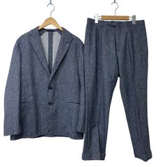 美品/CARUSO/カルーゾ/リネン混/セットアップ/スーツ/メンズ/サイズ48