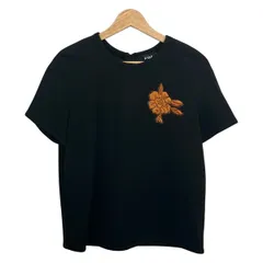 PAULEKA(ポールカ) 半袖カットソー サイズ38 M レディース美品  黒×ブラウン 花柄刺繍のサムネイル