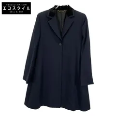 Salvatore Ferragamo　サルヴァトーレフェラガモ　0701505 ネイビー ウール 襟ベロア チェスターコート　42のサムネイル