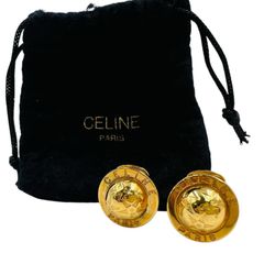 美品・希少 CELINE セリーヌ スカーフリング ゴールド系ポーチ付き 美品・希少 CELINE セリーヌ スカーフリング ゴールド系ポーチ付き