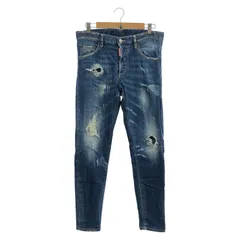 【中古】DSQUARED2 ダメージ加工 デニムパンツ 48 インディゴ[66]のサムネイル