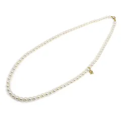 MIKIMOTO ミキモト K18YG イエローゴールド ベビーパール ネックレス パール約4.5～5.0mm 43cm Mチャーム付き レディース 中古 美品のサムネイル