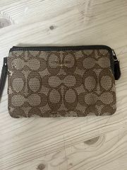 COACH コーチ レザー リストレット ポーチ 財布 ティファニーブルー 
