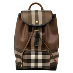 BURBERRY/Burberry(バーバリー) リュックサック美品  - ダークブラウン×黒×白 チェック柄 レザーのサムネイル