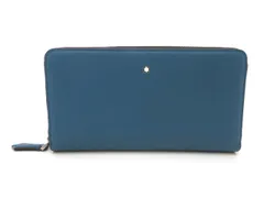 MONTBLANC モンブラン ジップ式コンチネンタルウォレット 12cc 長財布 レザー ブルー メンズ【中古】【473】のサムネイル