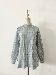 パラスパレス 24SS 矢鱈縞 ボトルネック シャツ 日本製 リネン混
