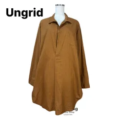 ungrid　アングリッド　リネン混スキッパービッグシャツ　綿麻スキッパーシャツ　長袖　ブラウン　Fのサムネイル