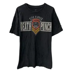 Hanes 半袖 プリントTシャツ L ブラック ヘインズ ビッグプリント FIVE FINGER DEATH PUNCH バンT ヘヴィメタル カットソー 夏物 a805-6806のサムネイル