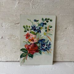 アンティーク カード クロモス フランス 蝶々の妖精 花 6.4×10.5cm