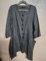 ラルディーニ LARDINI ジレ ベスト コットンリネン ブラウン 茶色 46
