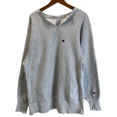 【中古】　Champion REVERSE WEAVE　スウェット　90s vintage　90年代　OLD　長袖　トレーナー　トップス　Vネック　裏起毛　無地　ワンポイント　刺しゅう　オーバーサイズ　USA製　アメカジ　古着　/1591