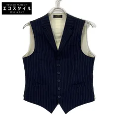 RRL　ダブルアールエル　782806444001 イタリア製 ネイビー ウール ストライプジレ/ベスト　36Sのサムネイル