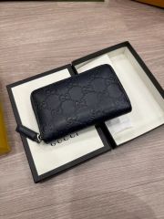 グッチ GUCCI シマレザー ブラック 長財布 ラウンド ファスナー - メルカリ