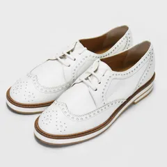 tsumori chisato WALK ツモリチサト ウィングチップ レースアップ シューズ ドレスシューズ レディース 23cm ホワイト マニッシュ レザー 日本製 4399 "のサムネイル