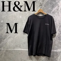 H&M メンズ M 黒 Tシャツ ロゴプリント ストリート 半袖 美品
