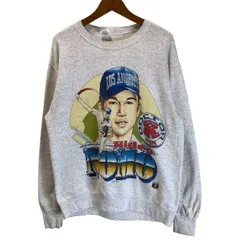 【中古】　DELTA　スウェット　長袖　トレーナー　トップス　クルーネック　裏起毛　野茂英雄　プリント　USA製　古着　/1952のサムネイル