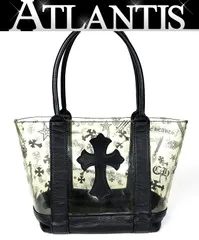 【在庫処分大セール】 CHROME HEARTS 新宿店 クロムハーツ クロスパッチ ミニトート クリア PVC×レザー メンズ 黒/クリア 30173のサムネイル