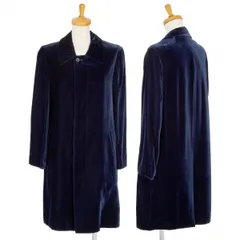 ローブドシャンブル コムデギャルソンrobe de chambre COMME des GARCONS ベルベットステンカラーコート 紺M位のサムネイル